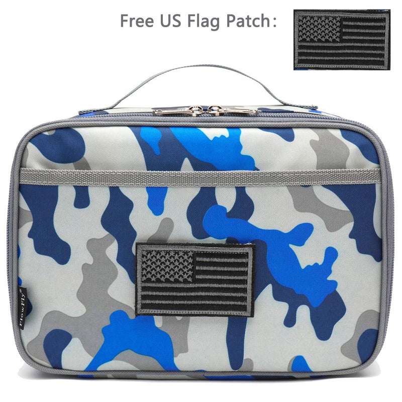 FlowFly Kids Lunch box Insulated Soft Bag Mini Cooler Back to School Thermal Meal Tote Kit for Girls, Boys, Flag - Image 2